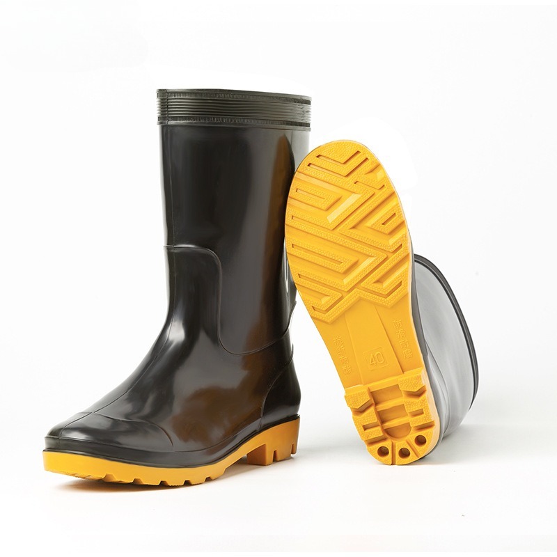 Men'S Shoes Water Resistant - Herren-Outdoor-Sicherheitsschuhe Wasserdichte Rutschfeste PVC-Regenstiefel Verschleißfeste Herrenschuhe