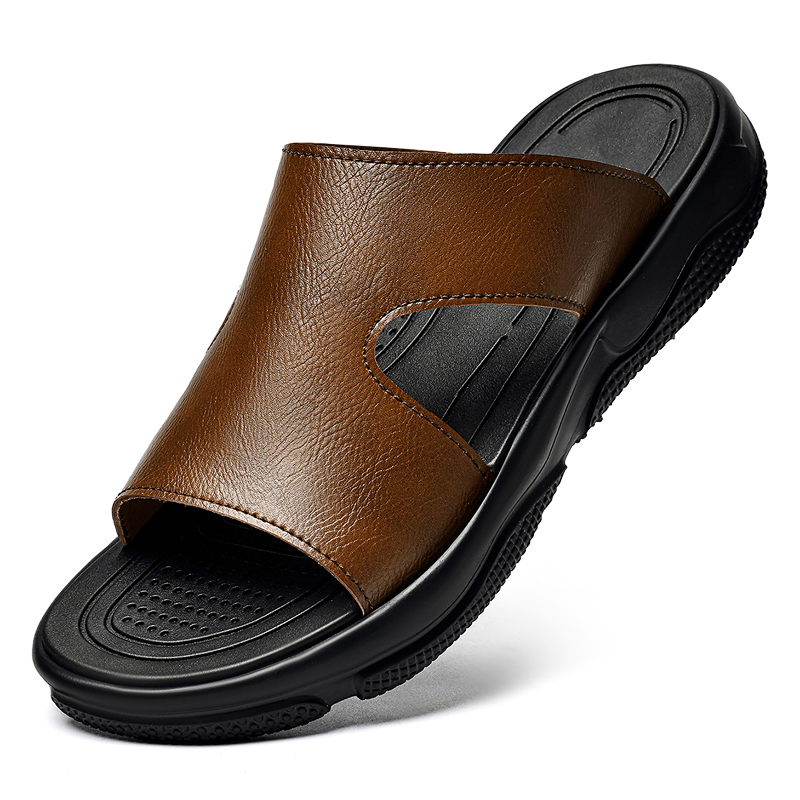 Men'S Shoes Hey Dude - Herren-Slipper aus Leder, rutschfeste, dicke Sohle,