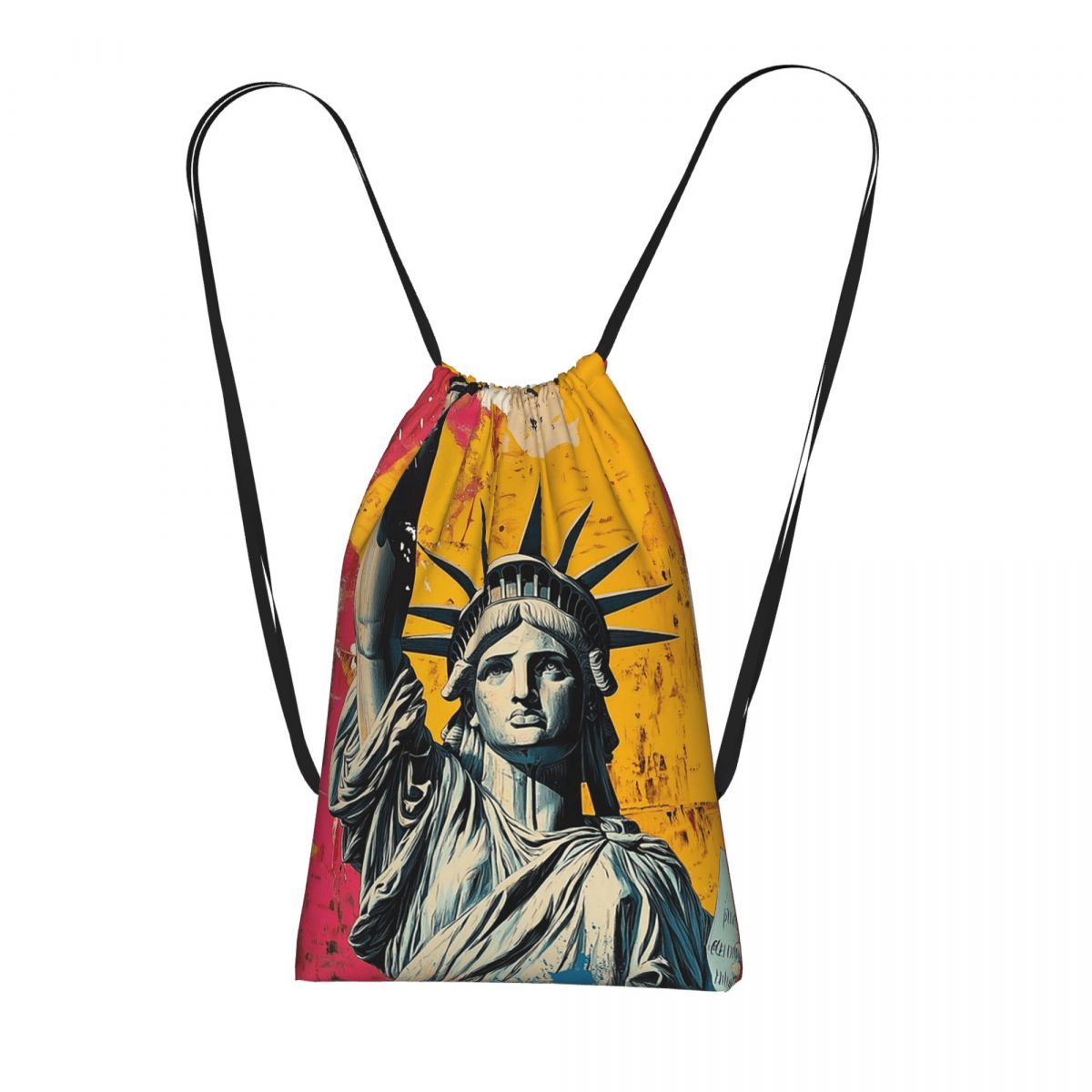 Men'S Shoes Liberty - Rucksäcke mit Graffiti-Aufdruck „Freiheitsstatue“, tragbare Kordelzugtaschen,