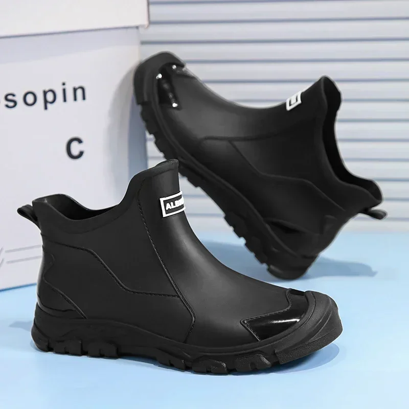 Men'S Shoes Water Resistant - Trendige, leichte, wasserdichte Herren-Regenstiefel, kurze Stiefel