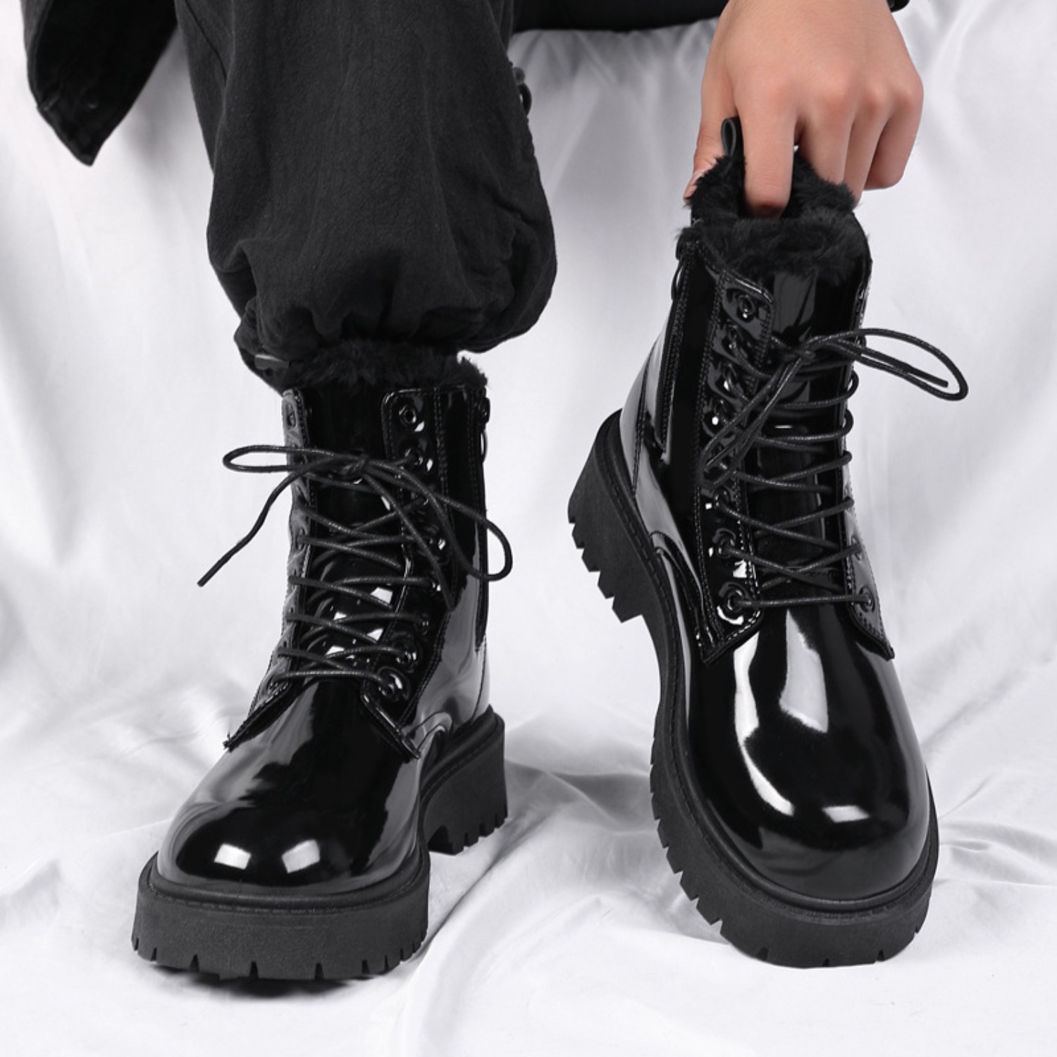 Warme Plüsch-High-Top-Stiefel  – Men'S Shoes Hoka Sale Bewertung und Preis